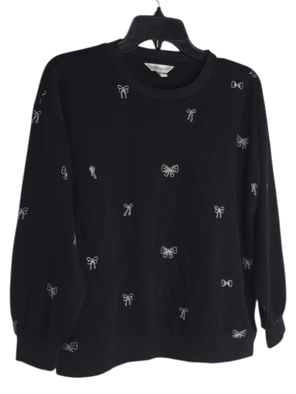Crown & Ivy Silver Bow Sweatshirt